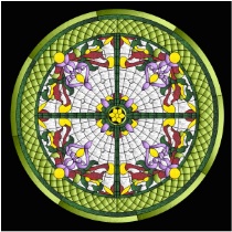 Stained Glass Pattern Victorian Rose Window