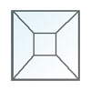 1.5 inch x 1.5 inch blue square bevel