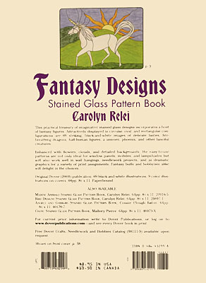 Fantasy Designs Stained Glass Pattern Book back cover