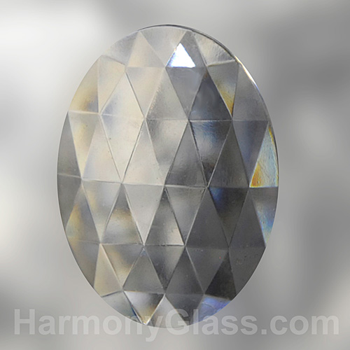 clear oval faceted glass jewel J139C