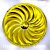 Pinwheel Yellow Glass Jewel