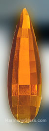 J22LT 15mm x 50mm Teardrop Ligth Amber Glass Jewel
