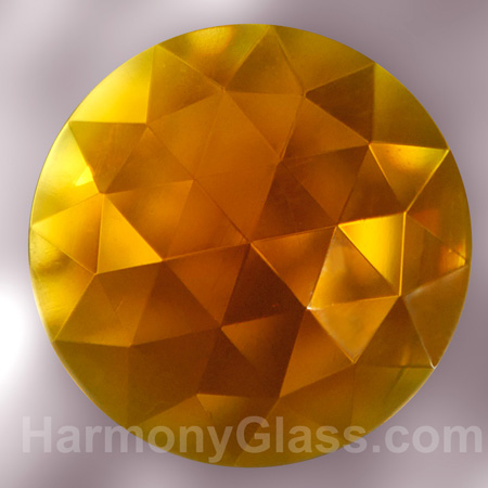 35mm Light Amber stained glass jewel Ja1LT