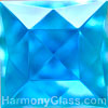 Jc11AQ 40mm Square Aqua Blue Glass Jewel