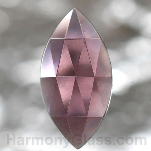 pointed oval faceted glass jewel Amethyst