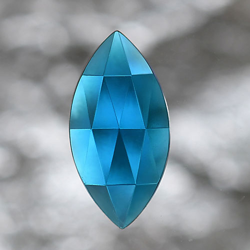 pointed oval faceted glass jewel aqua