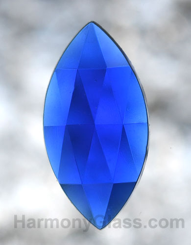 pointed oval faceted glass jewel Sapphire