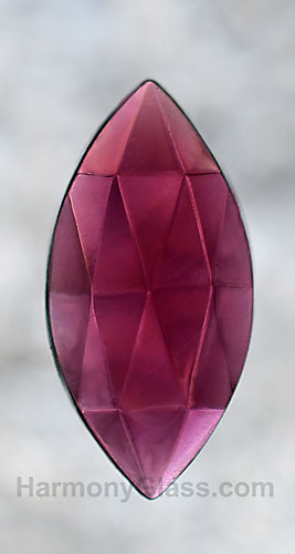 pointed oval faceted glass jewel Violet